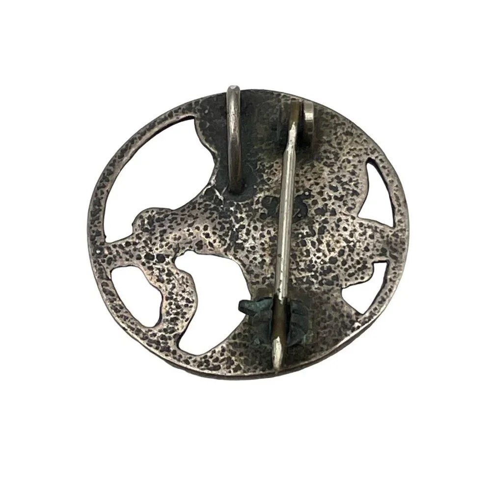 VTG Art Deco‎ Nouveau Style Goddess Women Flower 925 Silver Brooch Pendant READ